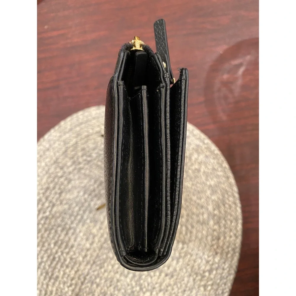 Kate Spade New York Black Pebbled Leather Zip Around Wallet Wristlet